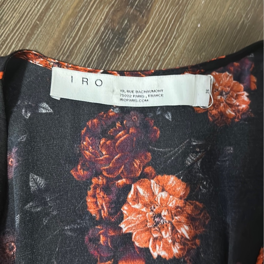 NWOT Iro wrap dress floral size 36 us size 4 - Picture 6 of 8